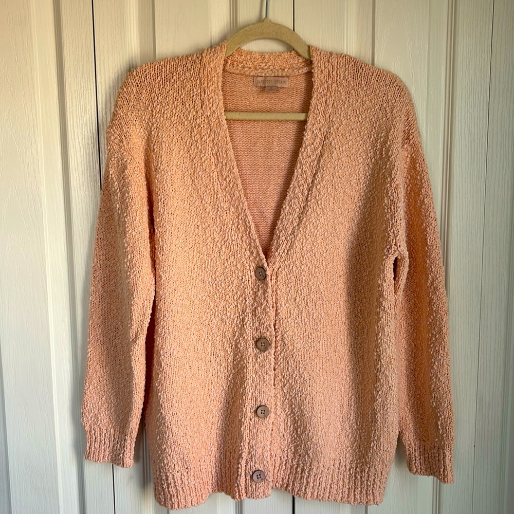 Barefoot Dreams Cardigan. Peach Color. Size Medium